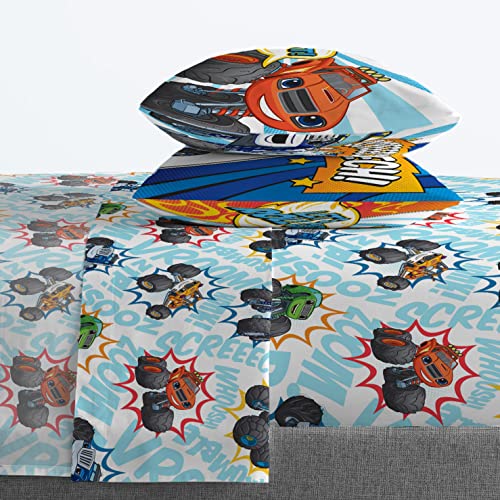 Image of Jay Franco Kids Sheet Set with Fitted, Flat Sheets & Pillow Cover - Ultra-Soft Bedding with Pillowcase for Room Decor, Multi - Blaze, 4 Piece Full