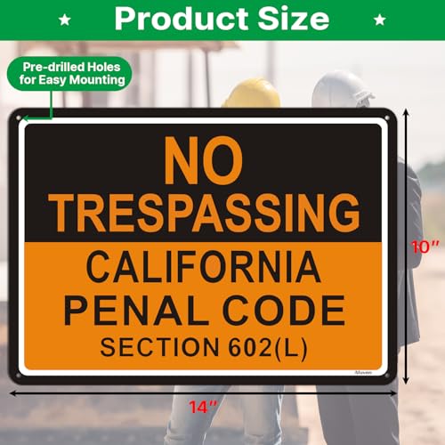 Panneau de signalisation No Trespassing étanche avec impression UV - 5