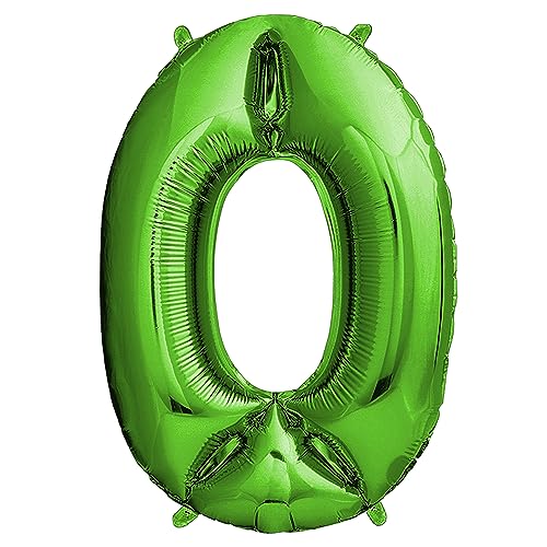 envami® Globos de Cumpleãnos 0 Verde - 101 CM Globo 0 Años - Globo Numero 0 - Decoracion 0 Cumpleaños Niñas - Globos Numeros Gigantes para Fiestas - Vuelan con Helio