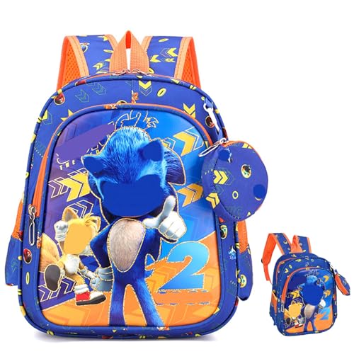 yumcute Kids School Backpack with Character Print Lightweight Waterproof Rucksack for Boys Girls Adjustable Childrens Daypack for Nursery Primary School & Travel