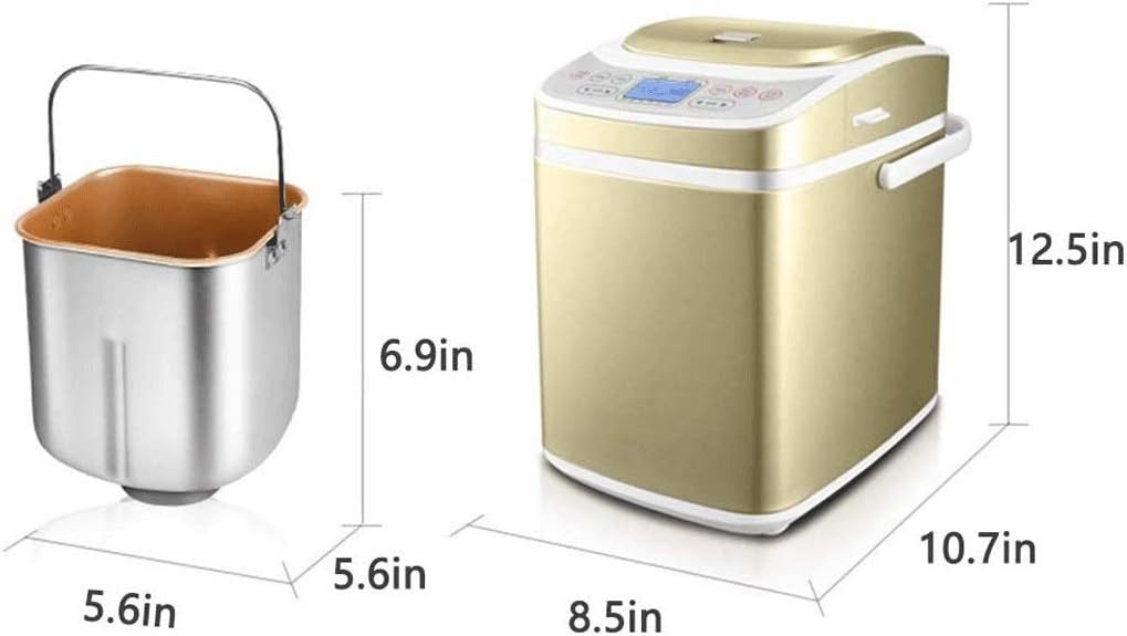 Bread Maker Machine Stainless Steel Toaster Makers Multi-Use Programmable 19 for Home Bakery