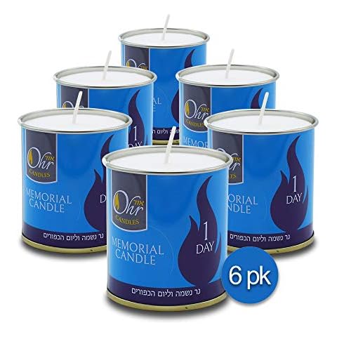 Vela de Yahrzeit de 1 día, paquete de 6 unidades, 24 horas Cover