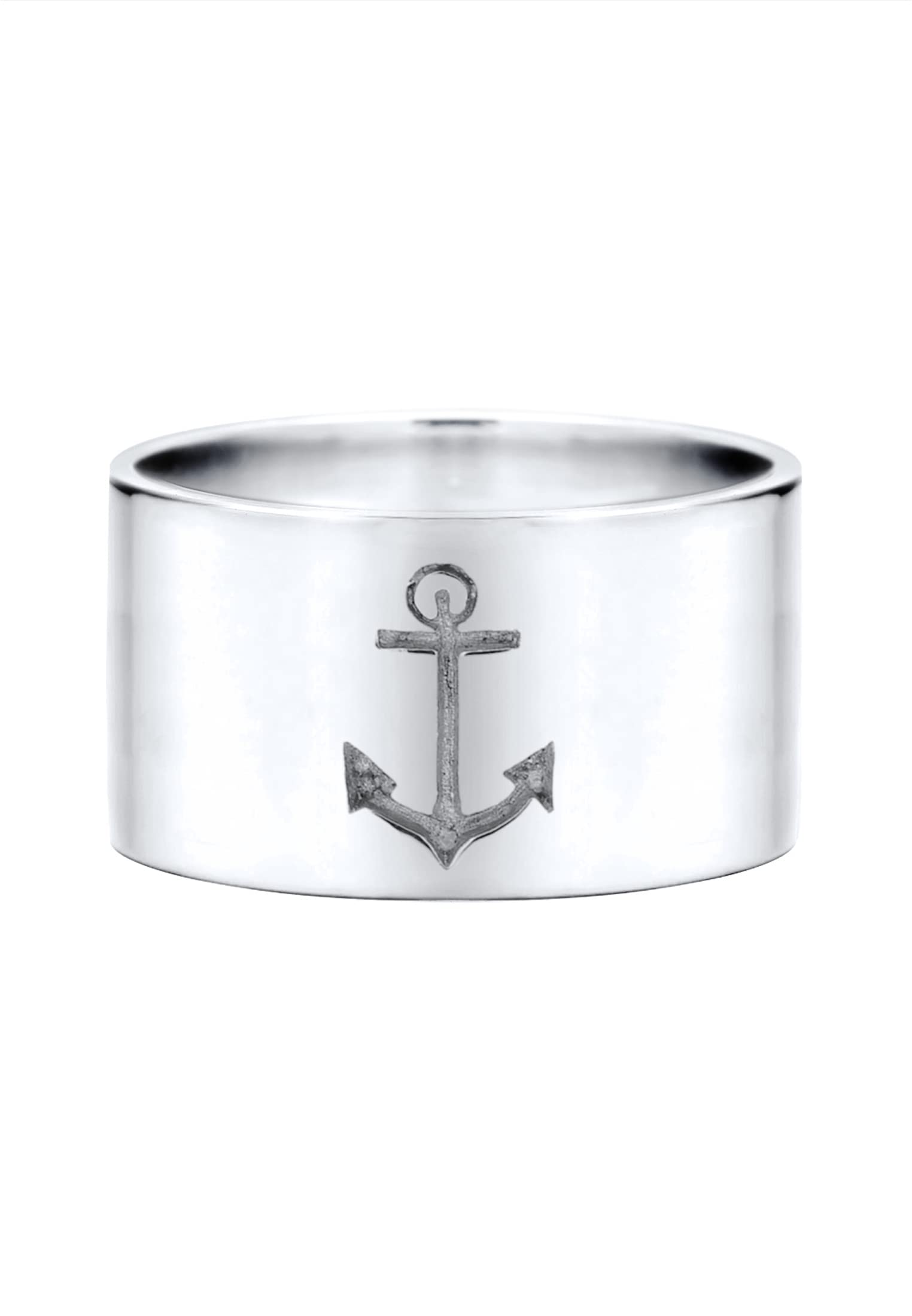Elli Ring Damen Bandring Anker Motiv Maritim in 925 Sterling Silber