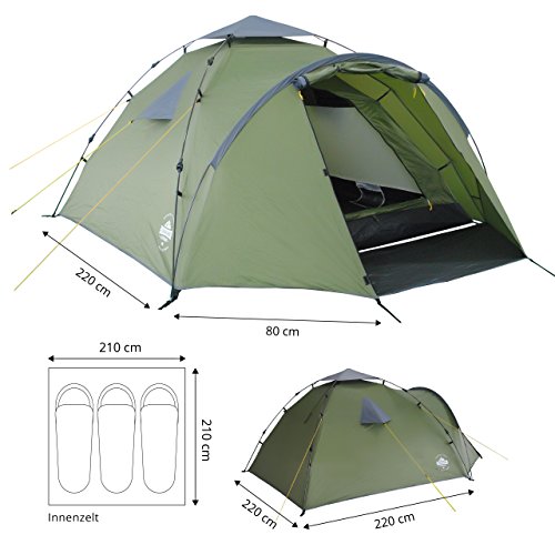 Lumaland-Outdoor-Where-Tomorrow-Pop-Up-Familienzelt-Wurfzelt-2-3-Personen-Zelt-Wasserdicht-Camping-Reise-Trekking-Festival-220-x-220-x-130-cm