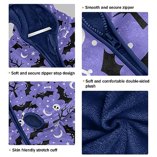 Halloween Bats Boys Fleece Hoody Jacket Zip Up Coat Warm Fall Winter Plush Jacket Long Sleeve Outerwear3