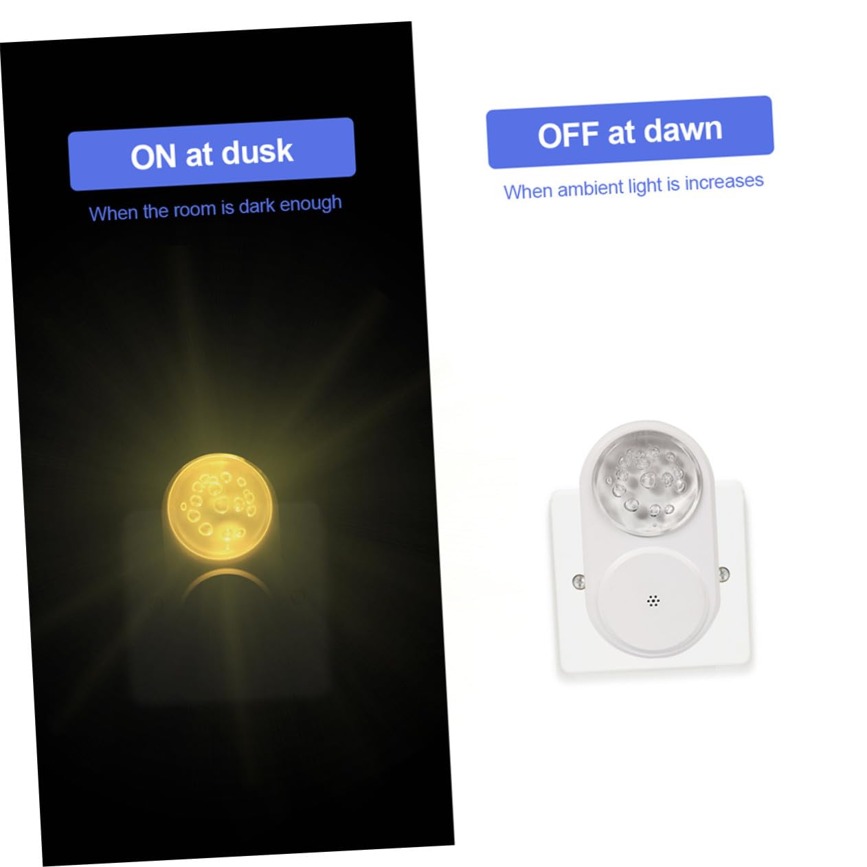 Luz Nocturna Enchufable LED Rgb Sensor Crepuscular, 2 Piezas