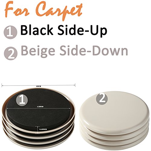 16-Pack 5" Reusable Furniture Movers For All Floor Types,8 Pack- 5 In. Sock Sliders For Hard Surfaces Plus 8 Pack-Plastic Furniture Slider For Carpet Furniture Moving Slider For All Surfaces #TOP2