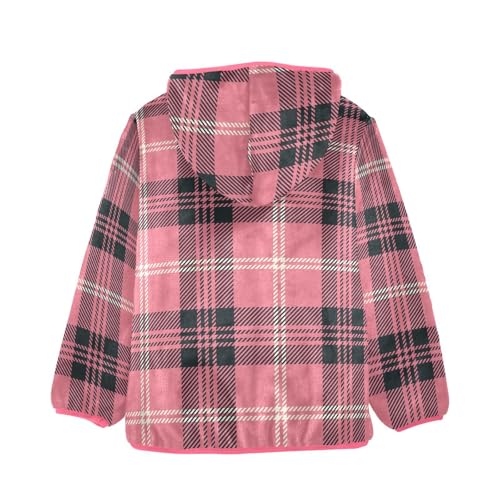 GuoChe Plaid Black Pink Baby Boy Fleece Jacket2