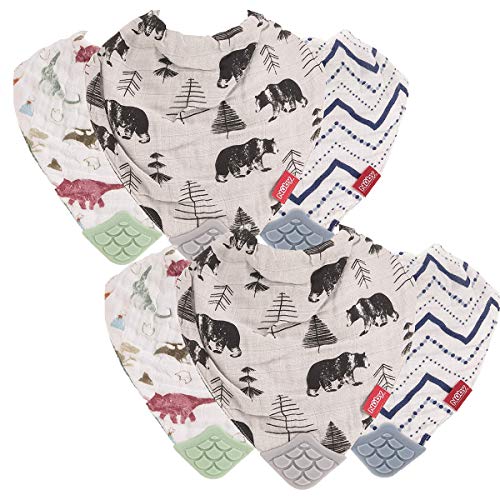 Image of Nuby Reversible 100% Natural Cotton Muslin Teething Bib