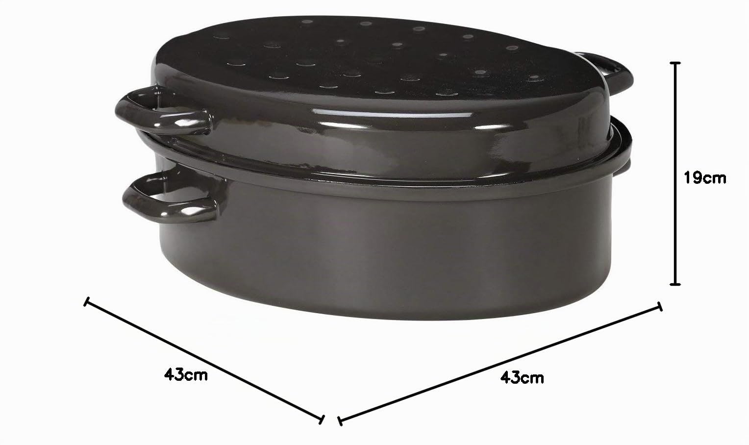 Krüger Gansbräter 42 cm, emailliert blau