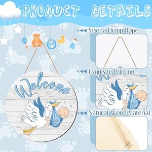 Chunful Baby Boy Door Sign Gender Reveal Welcome Sign Hanging Wreath Round Rustic Wood Farmhouse Decorations Holiday Front Door Decor for Baby Shower Porch Party Supplies Chunful Baby Boy Door Sign Gender Reveal Welcome Sign Hanging Wreath Round Rustic Wood Farmhouse Decorations Holiday Front Door Decor for Baby Shower Porch Party Supplies