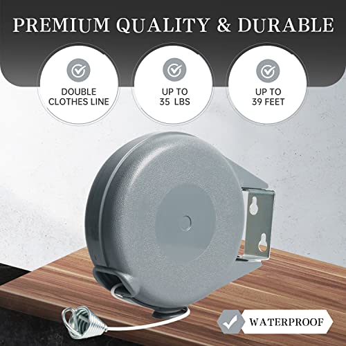 Zoes Homeware CL6817-39 Retractable Clothesline Heavy Duty Retracting Clothes Line Outdoor And Indoor thumb #2