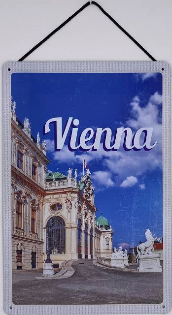 Tin Sign with Cord 30 x 20 cm Vienna Castle Belvedere in Vienna Austria, Colourful