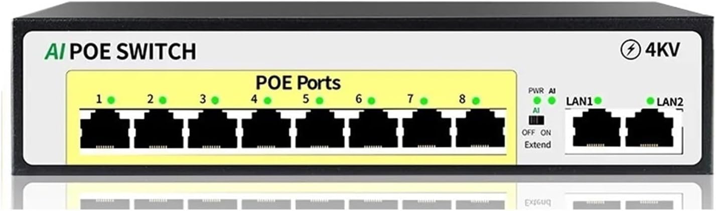 8-Port POE Switch 100M uplink 120W Built-in Power Supply Suitable for Network Cameras