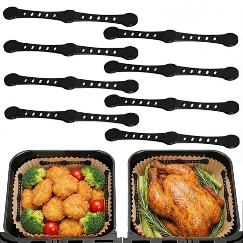 Alitree 8 Pezzi Magnetiche per Friggitrice in Silicone,Fissaggio per Accessori Friggitrice ad Aria Calda,gadget da Cucina Resistente al Calore per Friggitrice Carta, Cottura al Forno