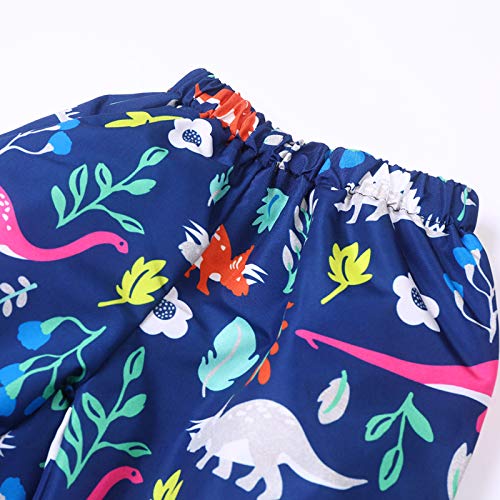 Pongyou Toddler Waterproof Rain Pants Dirty Proof Windbreak Cute Outwear Pants For Boys And Girls Blue thumb #2