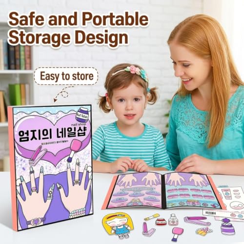 Image of PATPAT 2Pcs DIY Paper Quiet Book Cute Makeup-Theme Scene Activity Book
