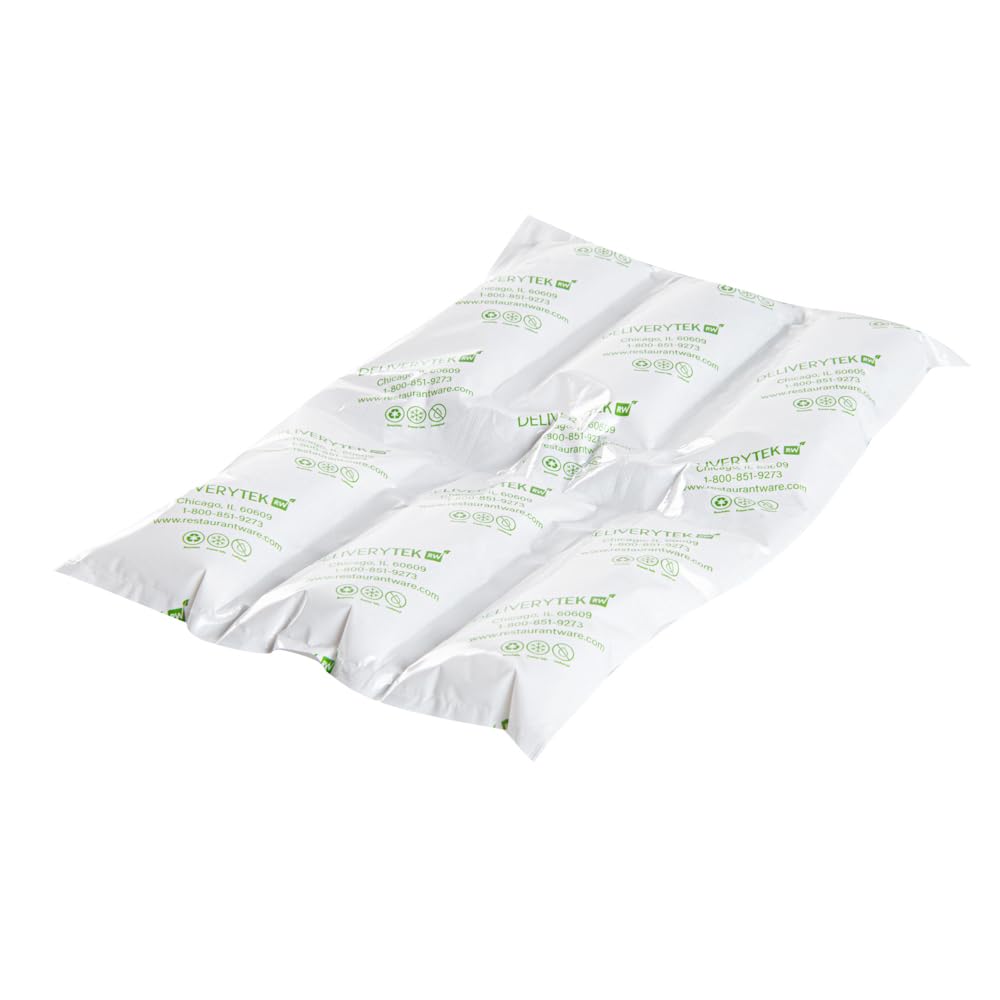 Restaurantware Delivery Tek 11.4 x 7.7 Inch Ice Sheets 10 Durable Cold Packs - Easy-To-Use Design Leakproof Plastic Shipping Ice Packs Reusable For