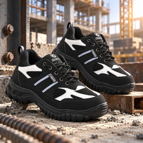 Image of Ozarro Men's Low-Top Steel Toe Work Safety Shoes