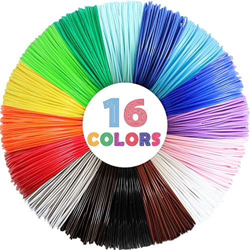 Image of MIKA3D 3D Pen 3D Printer PLA Filament Refill, 16 Colors 1.75mm PLA Filament Pack, High-Precision Diameter Filament, Each Color 10 Feet, Total 160 Feet Lengths, Great PLA Printing Sample Pack