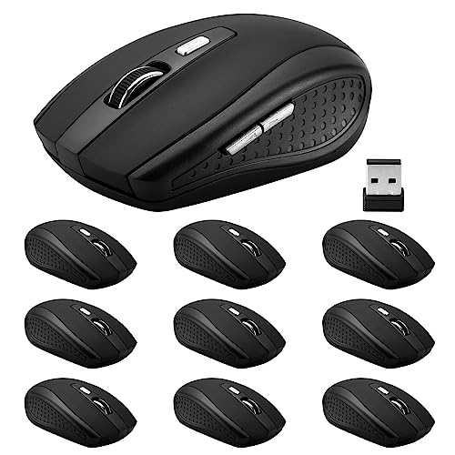 Image of Guiheng Wireless Mouse, 2.4Ghz Wireless Mouse Computer Mouse 1200DPI,6 Buttons with Nano Receiver for Laptop,PC,Chromebook,Computer,Notebook,Office-10 Pack
