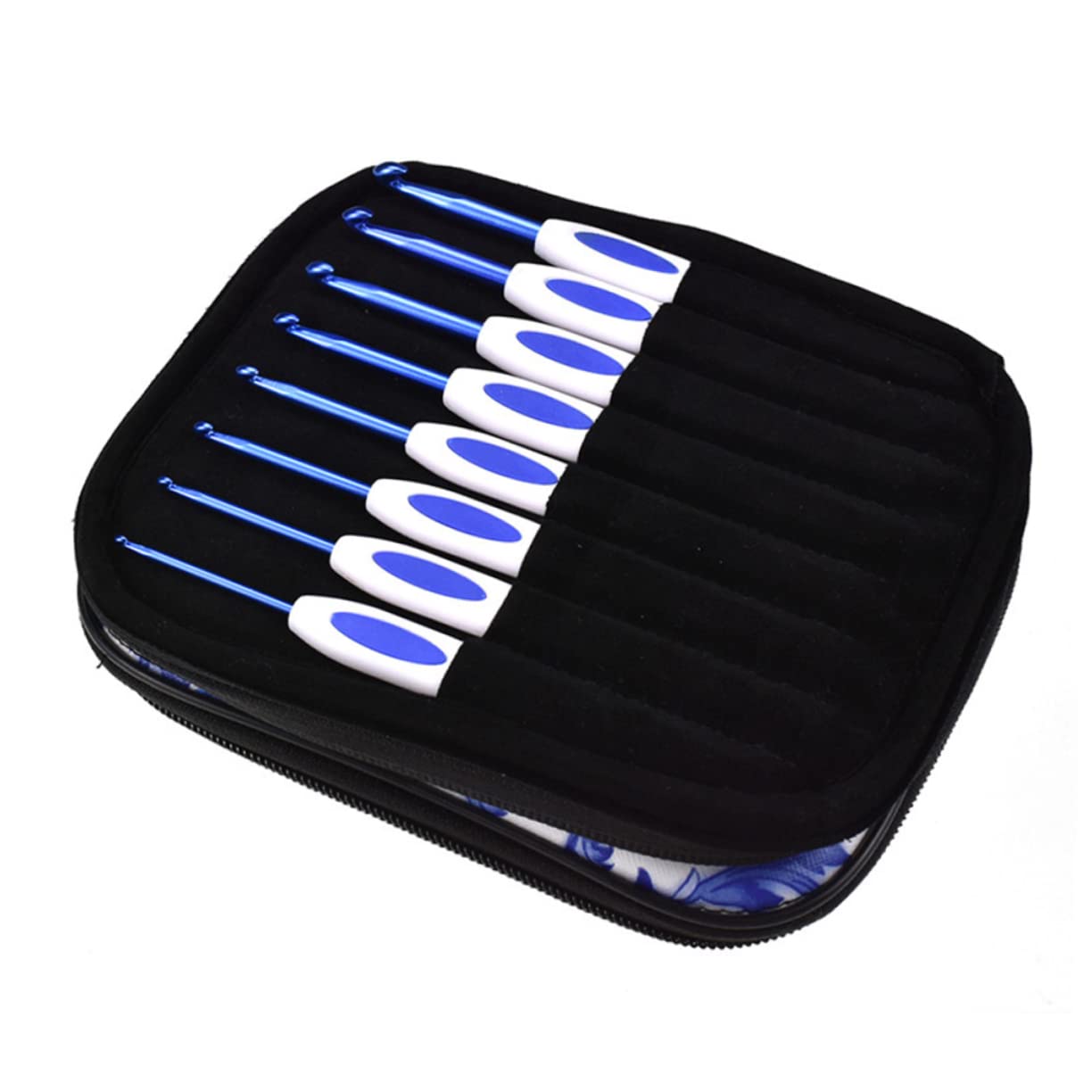 STOBOK Accessori per Uncinetto Set da 16 Pezzi in Metallo, Stile Porcellana Blu e Bianca, Facile da Portare, per Tessitura e Lavori Creativi