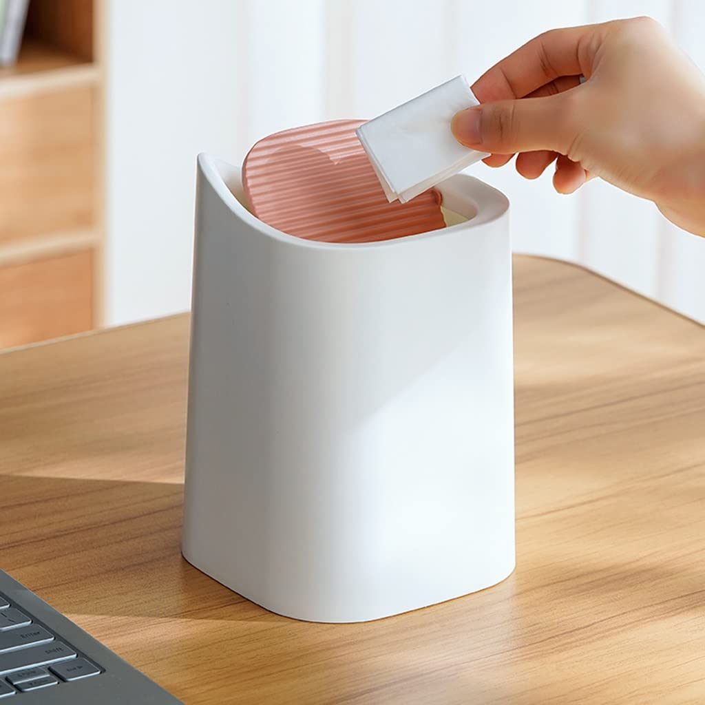 Kosz na śmieci i recykling, mini kosz na śmieci na biurko, mały kosz na śmieci, plastikowy kosz na śmieci z pokrywą do domu, biura, samochodu, pojemniki na odpady domowe, na blat, kosz na śmieci z pokrywką (kolor: Żółty)