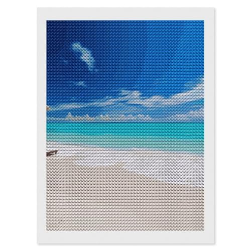 Peinture diamant plage tropicale pour sublimer un salon moderne et chaleureux
