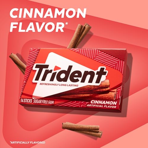 Image of Trident Cinnamon Sugar Free Gum, 14 Pieces (Pack of 144)