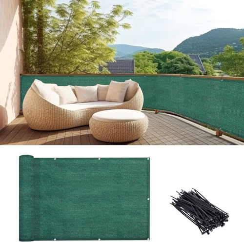 LOVE STORY 3'x10' Dark Green Balcony Screen Privacy Fence Cover