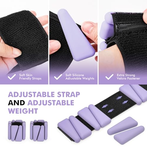 Image of Wrist Weights, Ankle Weights for Women Men, Adjustable Wrist Weighted Bracelet for Home Gym Workout, Running, Yoga, Exercise, Strength Training