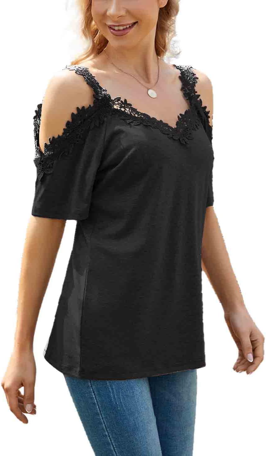 KKG Womens Sexy Cold Shoulder Tops, Casual Off Shoulder Open Shoulder Shirts - Image 4