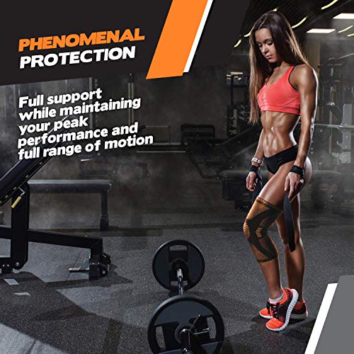 Image of POWERLIX Knee Compression Support Sleeve - Best Knee Brace for Men & Women | Best Knee Brace for Men & Women, support for Running, Basketball, Weightlifting, Gym, Workout, Sports