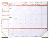 Deluxe Rose Gold Monthly Wall and Desk Pad Calendar - Over 12 Months of Advance Planning and Productivity | Undated - Sheet Size: 22”x17”
