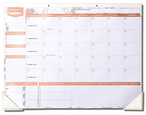 Deluxe Rose Gold Monthly Wall and Desk Pad Calendar - Over 12 Months of Advance Planning and Productivity | Undated - Sheet Size: 22”x17”')