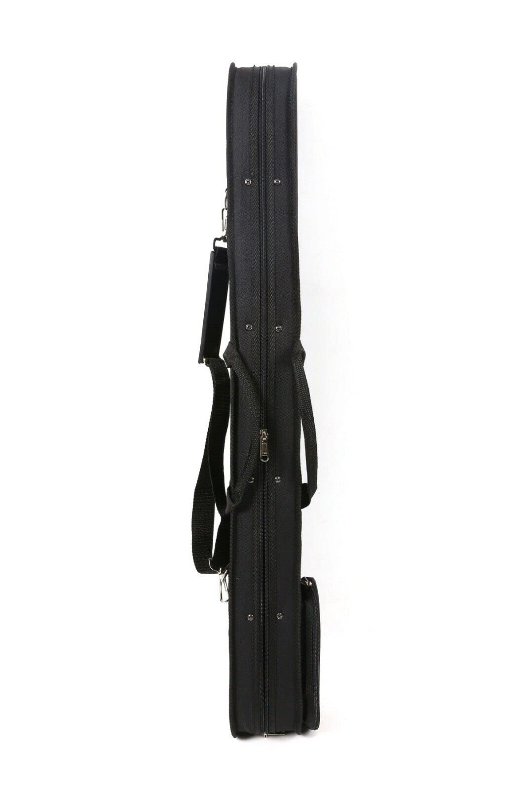Estuche para arco de doble bajo, 2 unidades, estilo francés alemán con correas fuertes, ligero, duradero, color negro