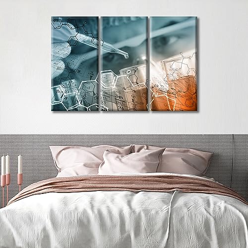 Image of Medical Examination Pictures Large Wall Art Chemical Equations and Periodic Table Background Wall Prints Posters & Prints 3 Panels Paintings Giclee Print Gallery Packaging Artwork (60 inch Wx40 H)