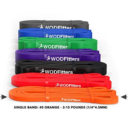 Wodfitters Pull Up Assistance Band For Stretching, Mobility Workouts, Warm Up, Recovery, Powerlifting, Home Fitness And Exercise (#0 Orange) #TOP5