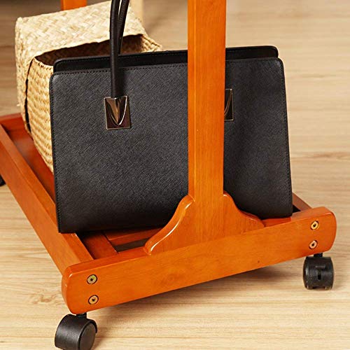 MU Haushaltsgarderoben Kleiderständer mit Lagerregalen, Holz Kleiderständer Organizer mit Schuhregal für Schlafzimmer im Eingangsbereich, Organizer,Honigfarbe