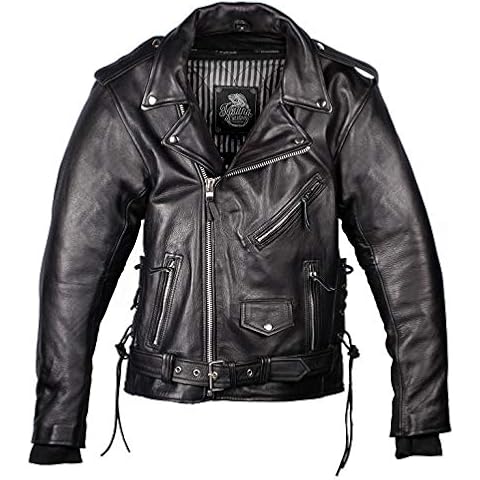 Chaqueta de moto de piel para hombre de estilo rockero CRUZADA de cuero de primera calidad Cover