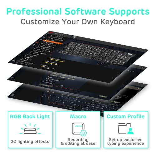 RK ROYAL KLUDGE RK96 RGB Limited Ed, 90% 96 Keys Wireless Triple Mode BT5.0/2.4G/USB-C Hot Swappable Mechanical Keyboard w/Software Support & Massive Battery, RK Yellow Switch, Camp Green - Image 6