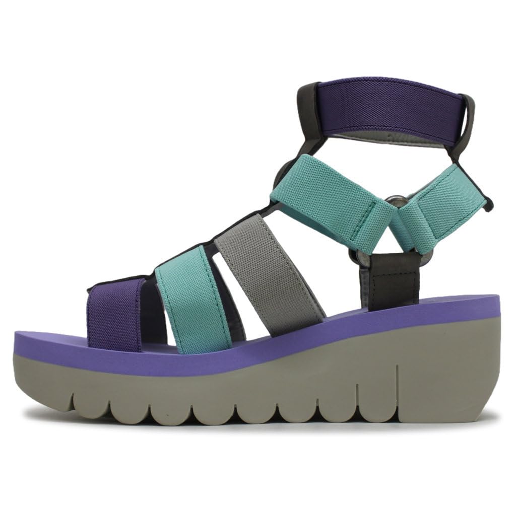 Fly London Women's Wedges Sandal, Grey Multicolor, 8.5