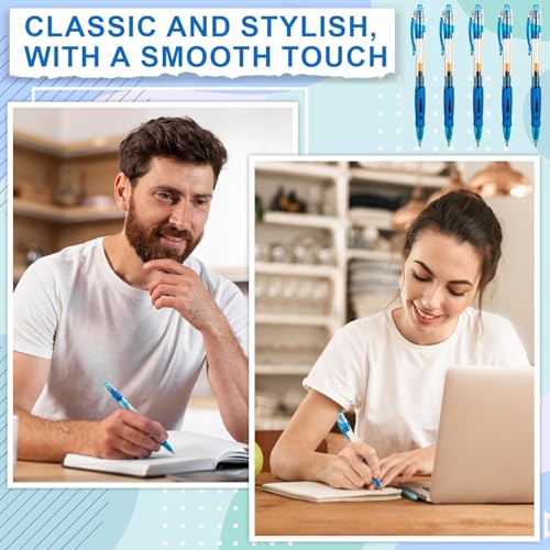 Image of 300 Pcs Gel Pens Bulk 0.5mm Ink Gel Pen Retractable Medium Point Rollerball Pens Quick Drying Smooth Writing with Comfortable Grip for School Office Journaling Note Homework (Blue)