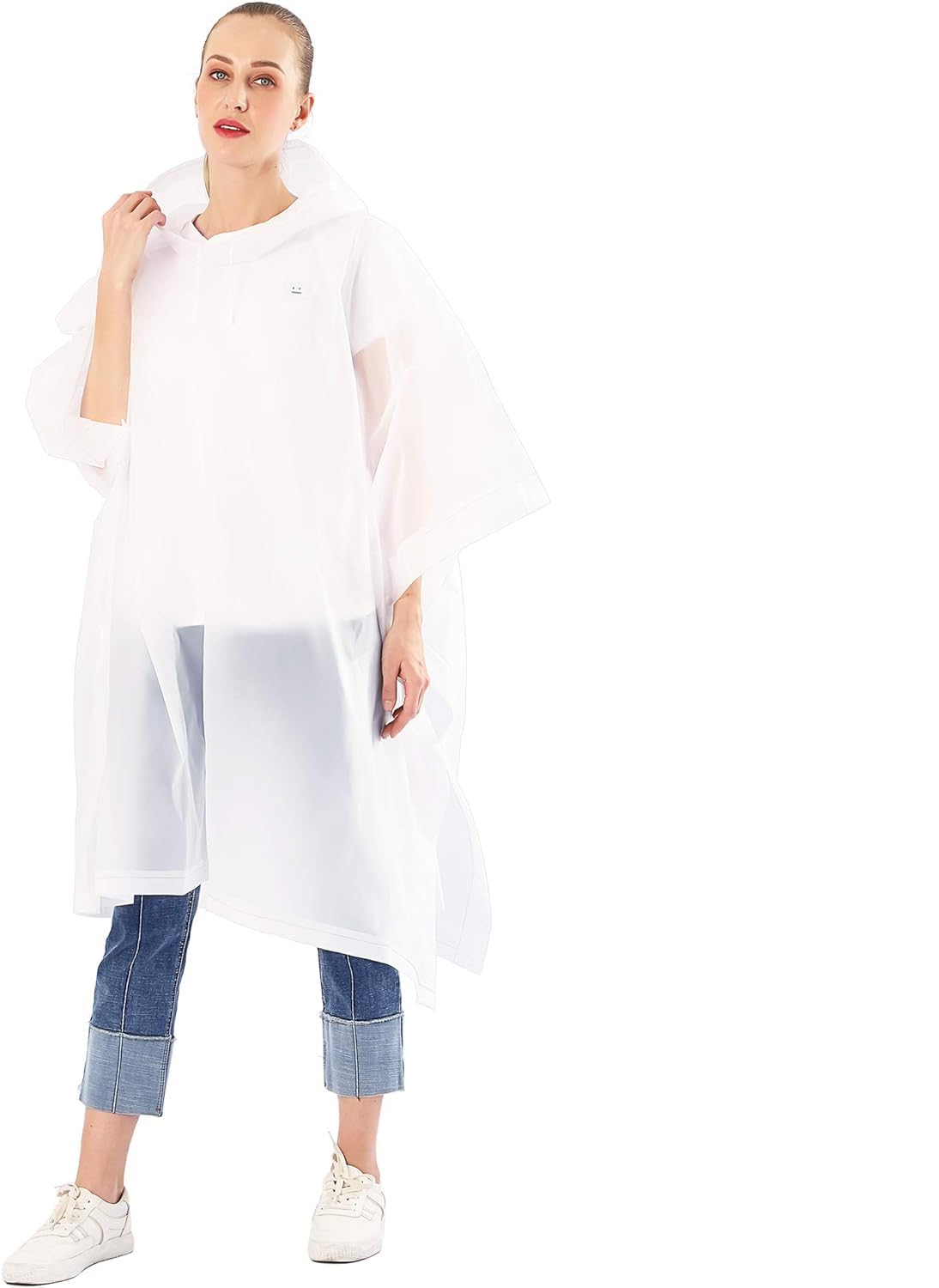 Reusable EVA Raincoats with Hood Unisex Rain Ponchos Hooded Raincoat