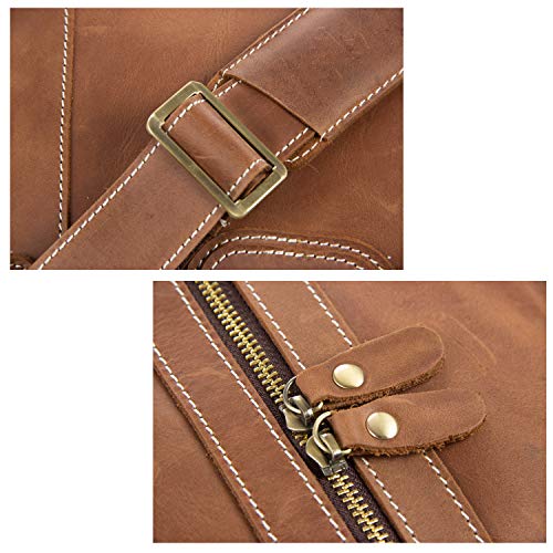 Leather Duffel Bag for Men Full Grain Leather Weekender Travel Duffle Bag Carry-on Luggage Bag