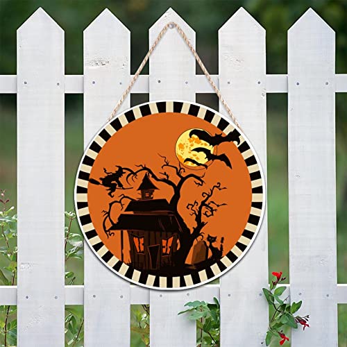 Panneau de bienvenue Halloween en bois de qualité, finition rétro soignée 30cm