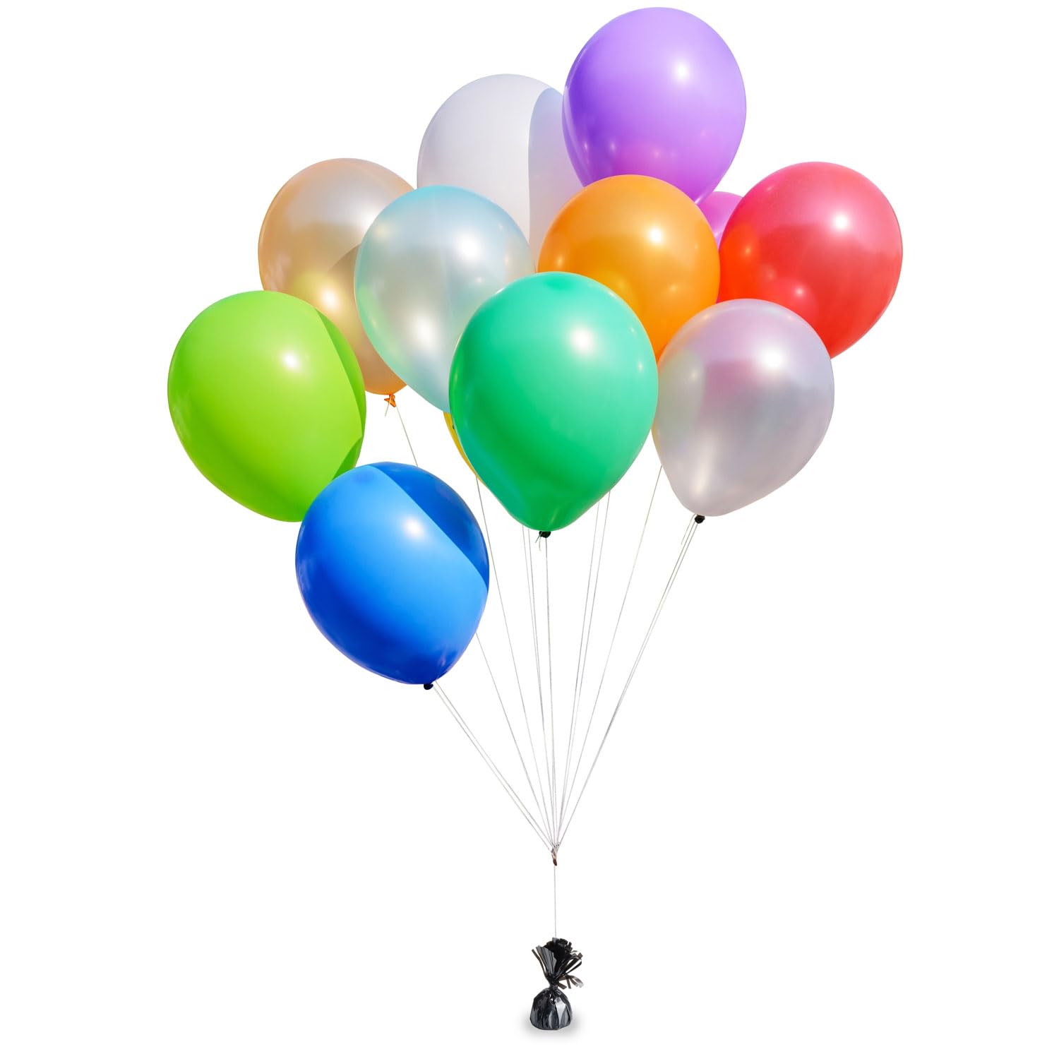 GOODS+GADGETS® Ballongewicht 72 Stück – eleganter Luftballon Beschwerer | Sichert Heliumballons vor dem Wegfliegen, edles Design mit Folienfransen, 155g Ballon Gewicht in Schwarz, wiederverwendbar