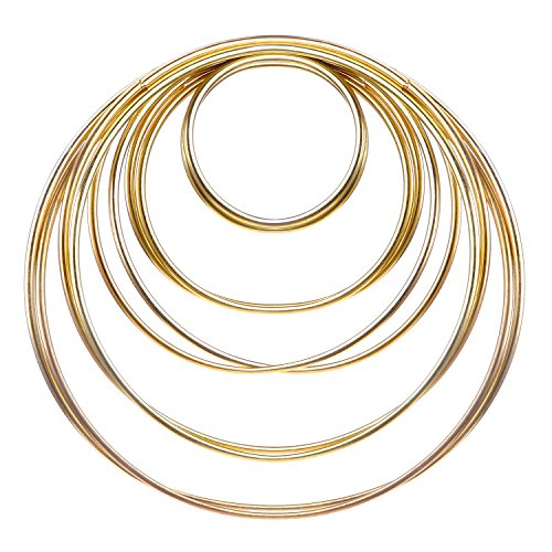 Metal Rings Hoops Macrame Rings for Dream Catcher and Crafts (Gold)