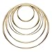 Metal Rings Hoops Macrame Rings for Dream Catcher and Crafts (10 Pieces Gold, 2/3/ 4/5/ 6 Inch)