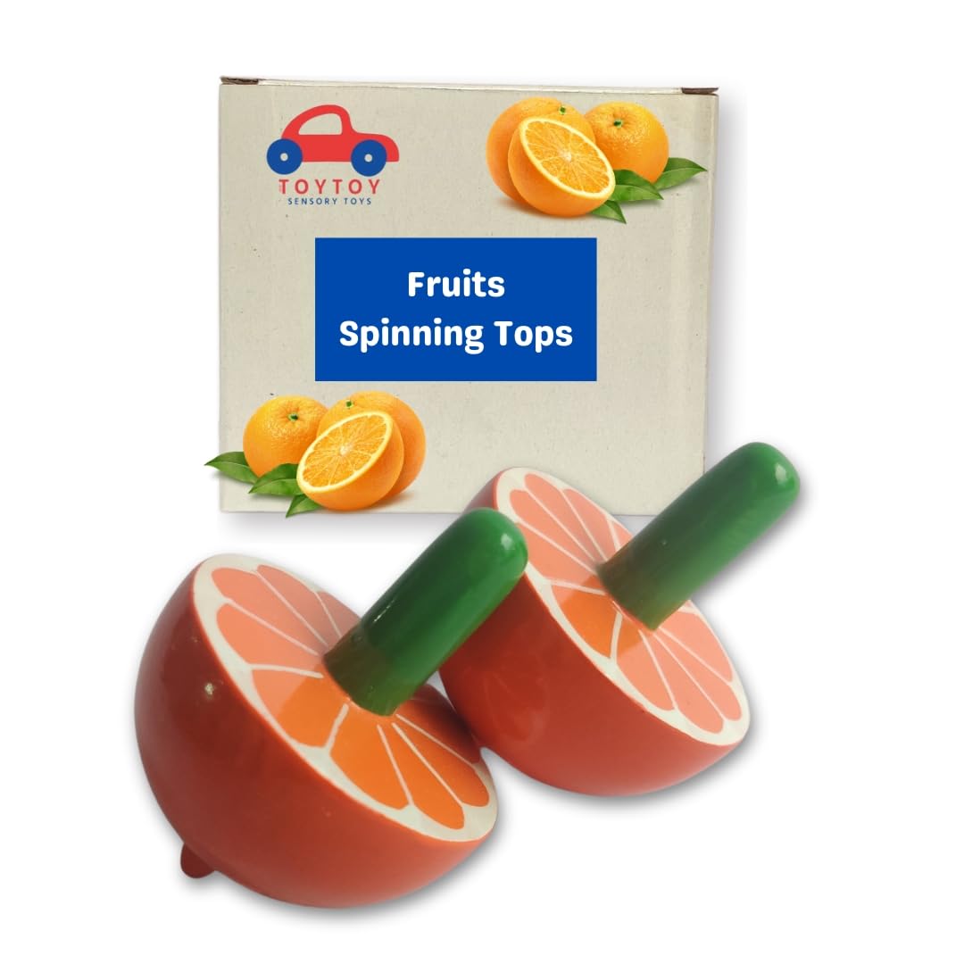 WeToyToy Fruit Spinning Tops for Kids and Childrens | Best for Kids | lattu | Spinner Toy for Baby, Montessori Toys for 2+ Year Old, lattoo (Orange) Set of 2 (B0CMV9235F) Amazon Price History, Amazon Price Tracker